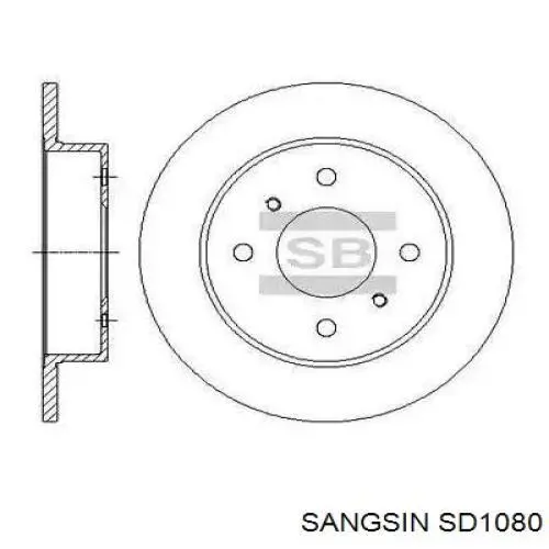 Tarcza hamulcowa tylna Sangsin SD1080 cena, od 36,73 USD