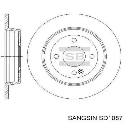 SD1087 Sangsin Tarcza hamulcowa tylna