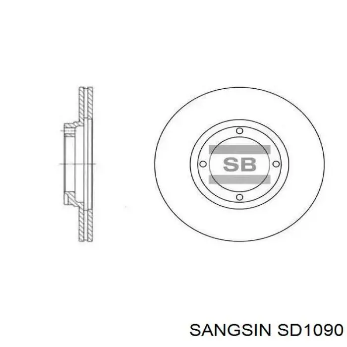 Tarcza hamulcowa przednia Sangsin SD1090 cena, od 38,10 USD