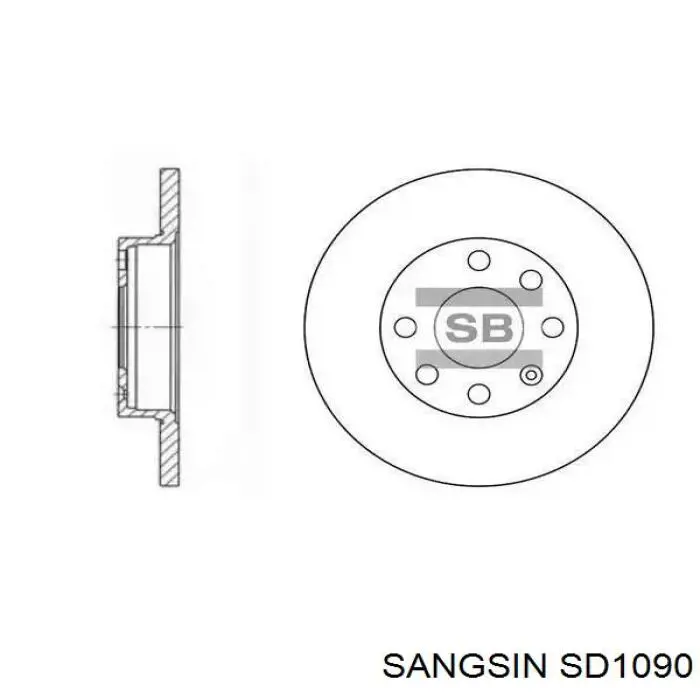 SD1090 Sangsin Tarcza hamulcowa przednia