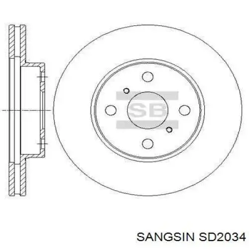 SD2034 Sangsin Tarcza hamulcowa tylna