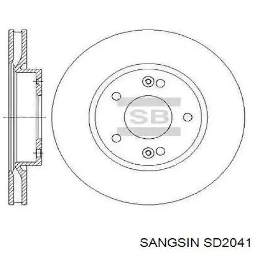 Do koszyka SD2041 Sangsin Tarcza hamulcowa tylna