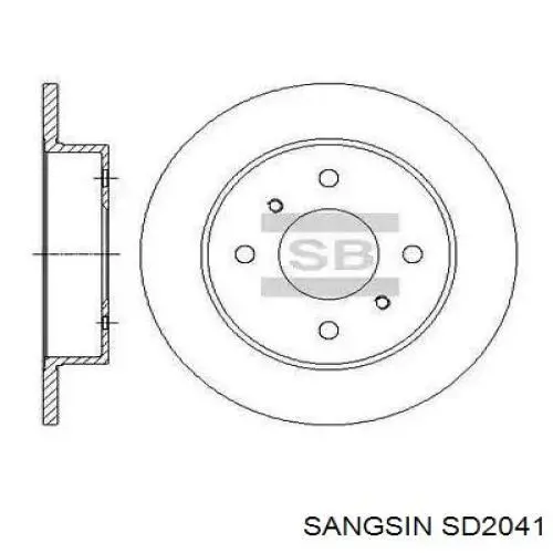 SD2041 Sangsin Tarcza hamulcowa tylna