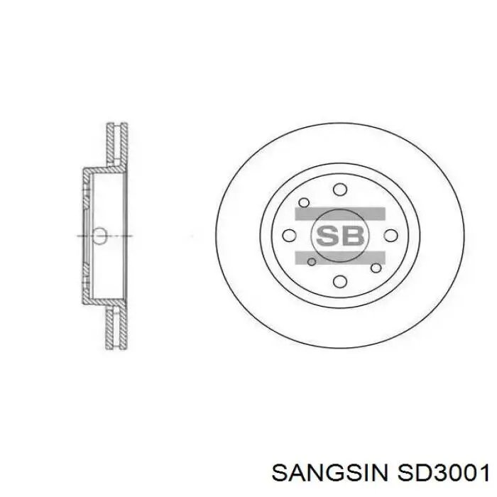 Tarcza hamulcowa przednia Sangsin SD3001 cena, od 27,11 USD