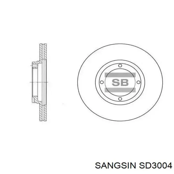 SD3004 Sangsin Tarcza hamulcowa przednia