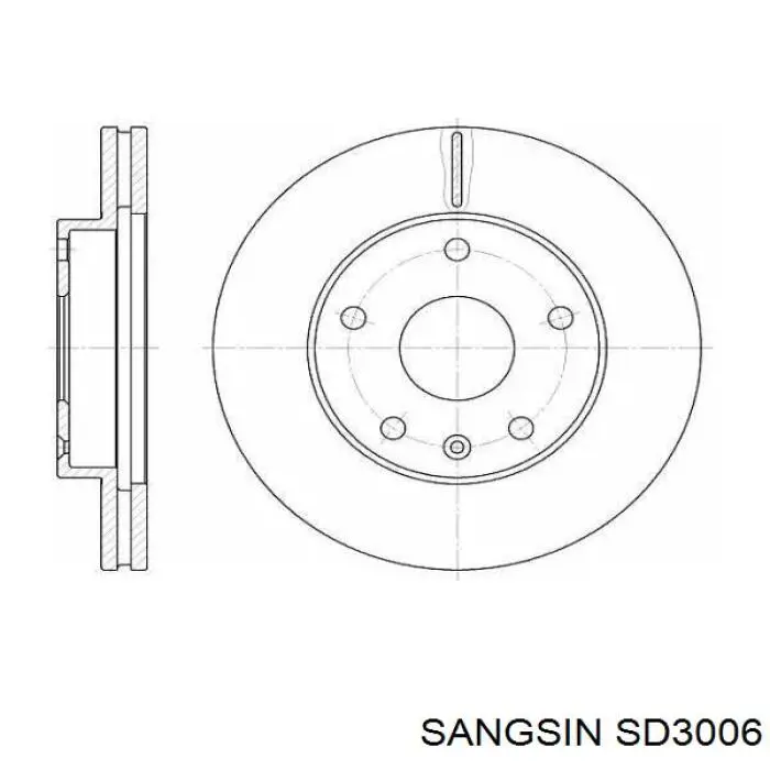 SD3006 Sangsin Tarcza hamulcowa przednia
