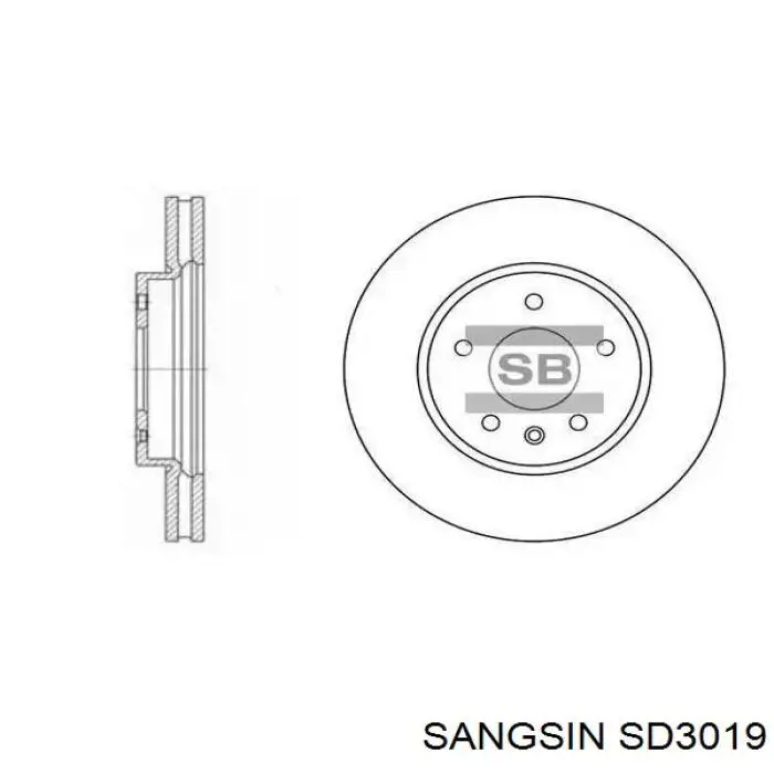 SD3019 Sangsin Tarcza hamulcowa przednia