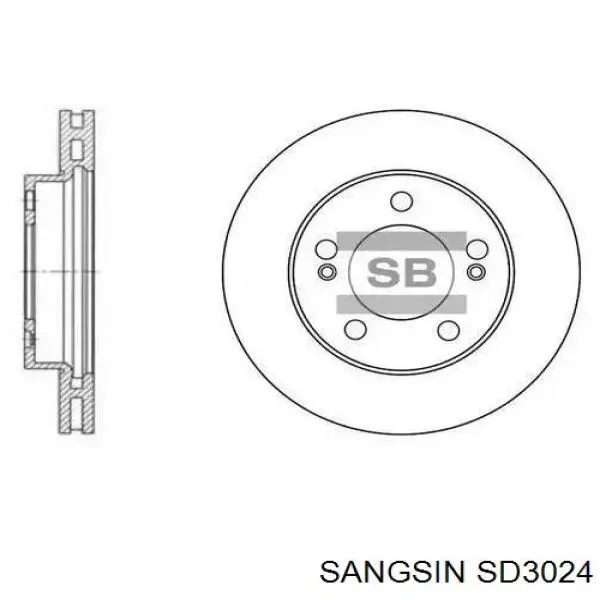 SD3024 Sangsin Tarcza hamulcowa przednia