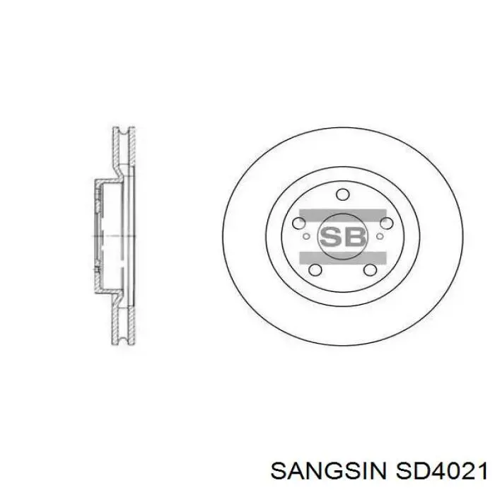 Do koszyka SD4021 Sangsin Tarcza hamulcowa przednia