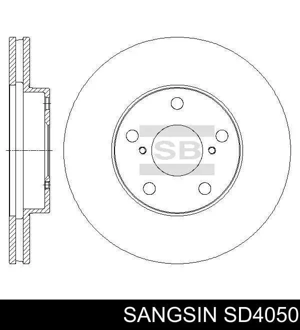 SD4050 Sangsin Tarcza hamulcowa przednia