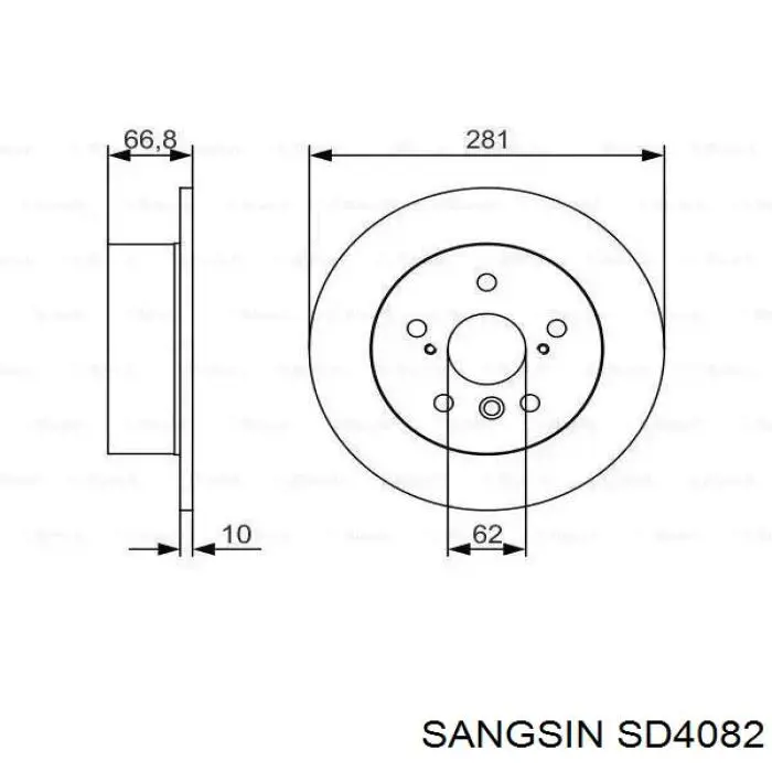 Do koszyka SD4082 Sangsin Tarcza hamulcowa przednia