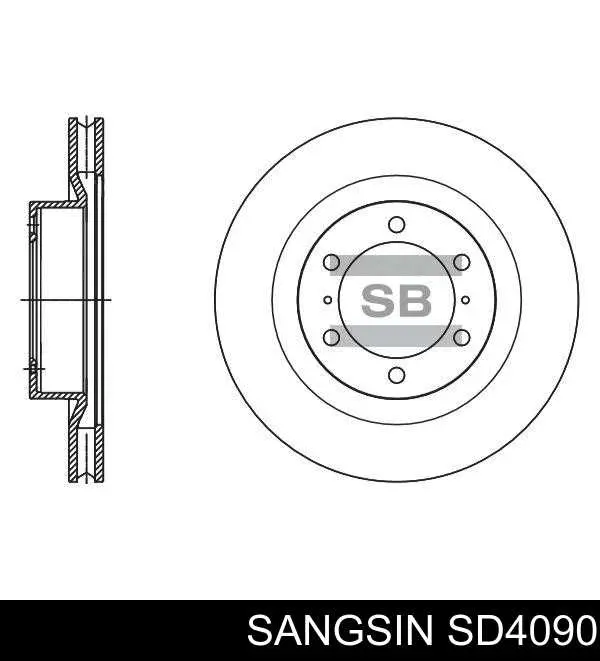 SD4090 Sangsin Tarcza hamulcowa przednia