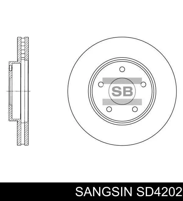 Tarcza hamulcowa przednia Sangsin SD4202 cena, od 48,84 USD