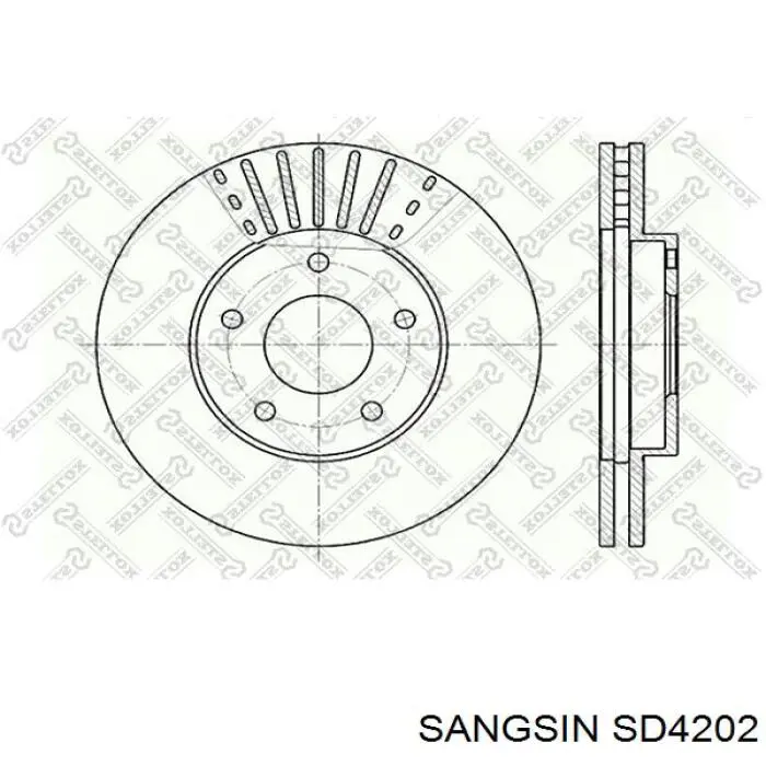 Do koszyka SD4202 Sangsin Tarcza hamulcowa przednia