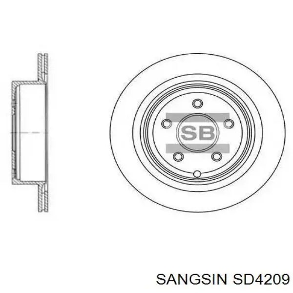SD4209 Sangsin Tarcza hamulcowa tylna