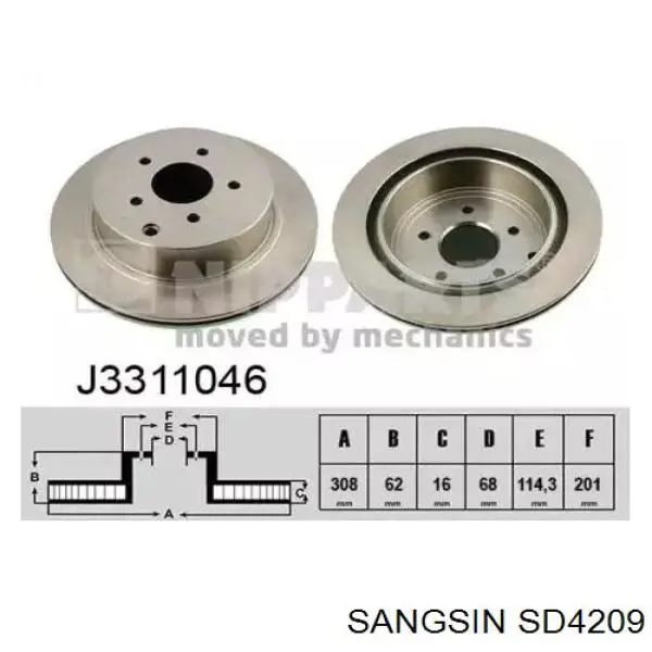 Tarcza hamulcowa tylna Sangsin SD4209 cena, od 47,15 USD