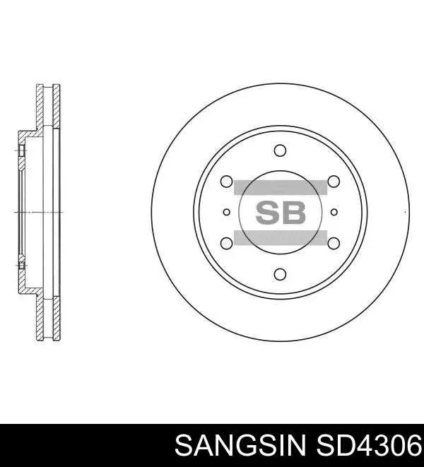 Tarcza hamulcowa przednia Sangsin SD4306 cena, od 44,87 USD
