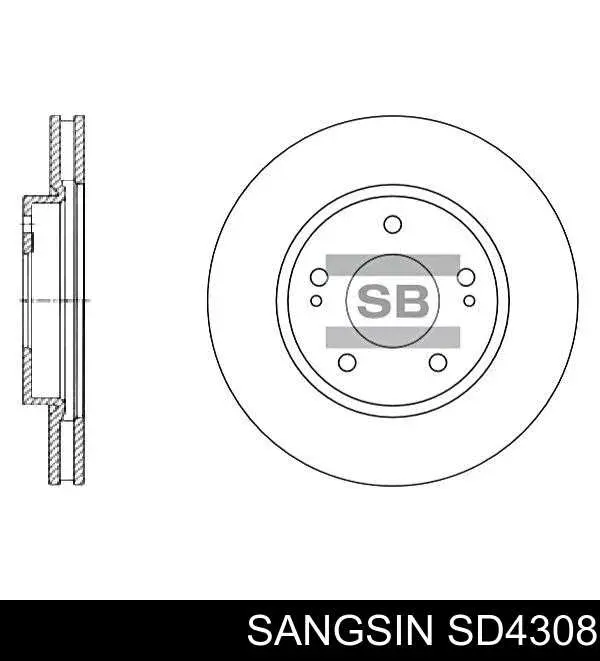 Tarcza hamulcowa przednia Sangsin SD4308 cena, od 44,54 USD