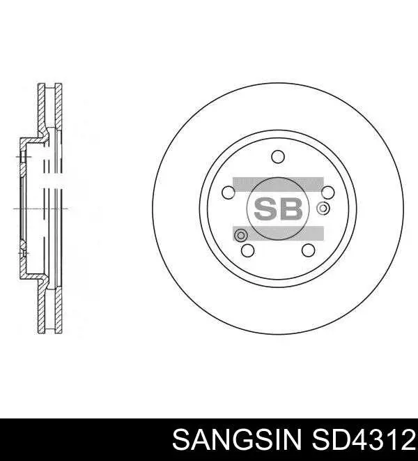 SD4312 Sangsin tarcza hamulcowa przednia