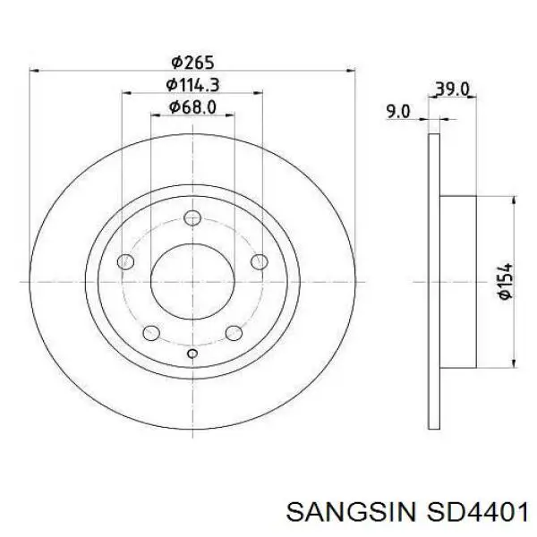 Tarcza hamulcowa przednia Sangsin SD4401 cena, od 46,94 USD