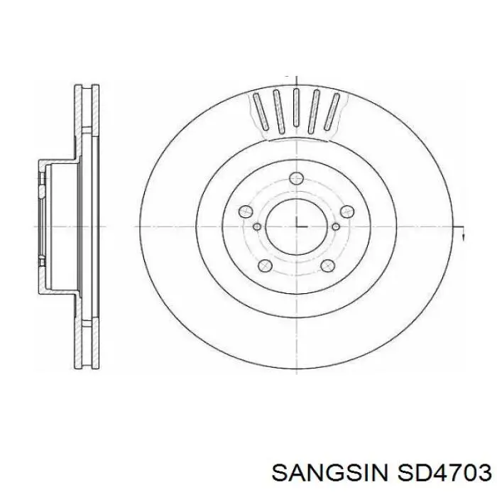 Tarcza hamulcowa przednia SD4703 Sangsin