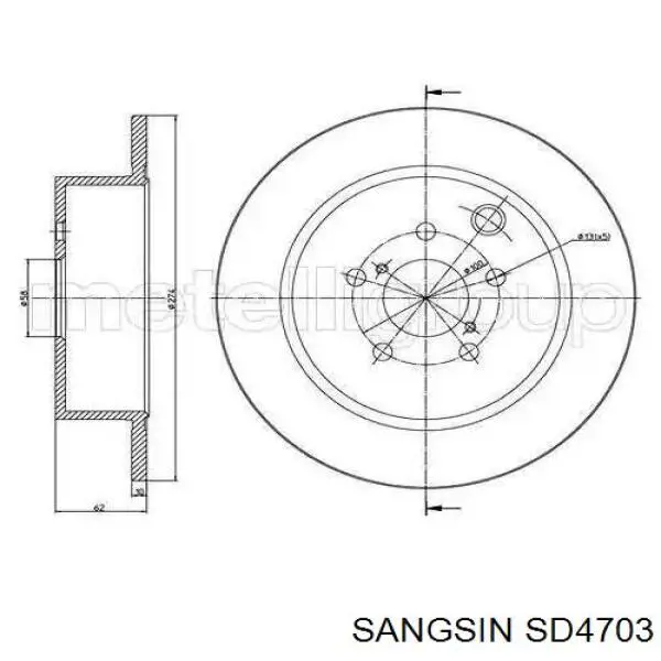 SD4703 Sangsin Tarcza hamulcowa przednia