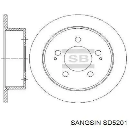 Tarcza hamulcowa tylna Sangsin SD5201 cena, od 47,61 USD
