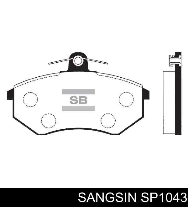SP1043 Sangsin Klocki hamulcowe przednie tarczowe