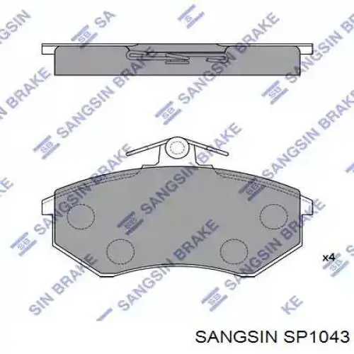 Klocki hamulcowe przednie tarczowe Sangsin SP1043 cena, od 18,99 USD