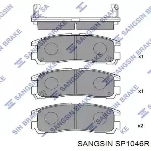 SP1046R Sangsin Okładziny (klocki) do hamulców tarczowych tylne