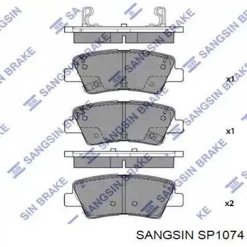 Okładziny (klocki) do hamulców tarczowych tylne Sangsin SP1074 cena, od 28,27 USD