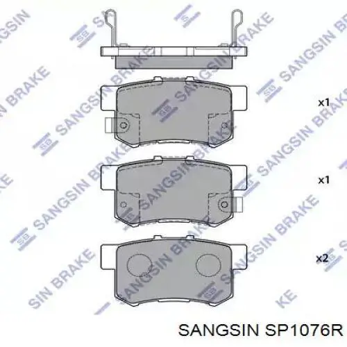 SP1076R Sangsin Okładziny (klocki) do hamulców tarczowych tylne