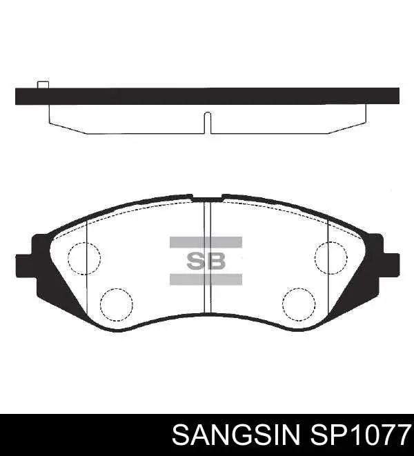 Klocki hamulcowe przednie tarczowe Sangsin SP1077 cena, od 25,67 USD
