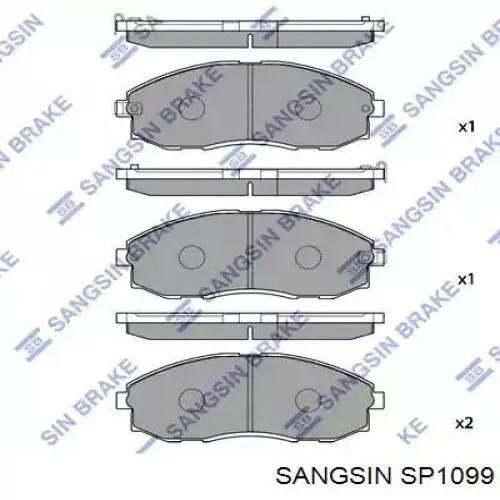 SP1099 Sangsin Klocki hamulcowe przednie tarczowe