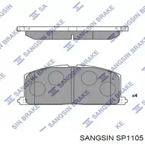 SP1105 Sangsin Klocki hamulcowe przednie tarczowe