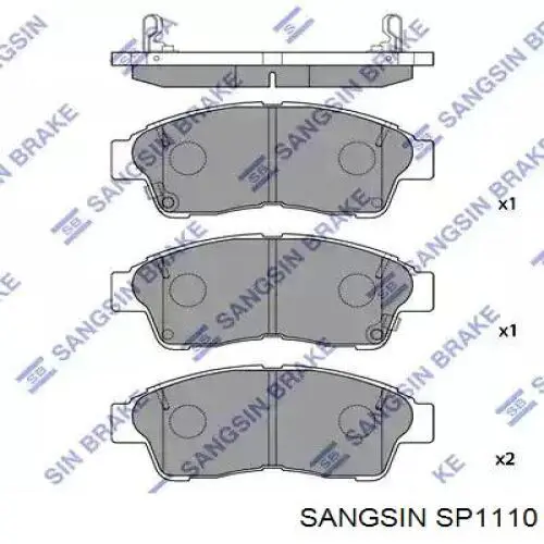 SP1110 Sangsin Klocki hamulcowe przednie tarczowe