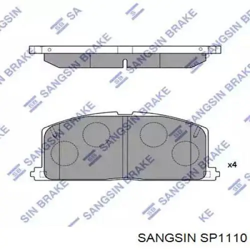Klocki hamulcowe przednie tarczowe Sangsin SP1110 cena, od 20,97 USD