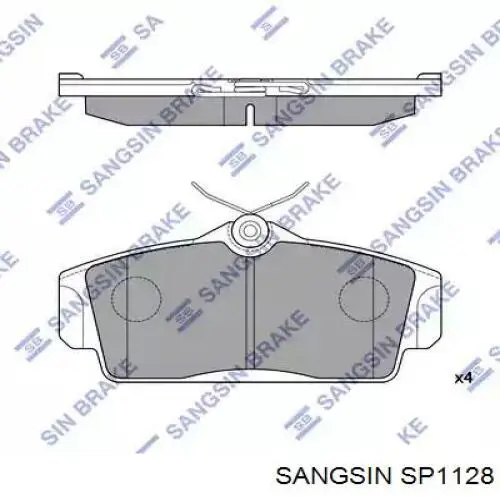 Klocki hamulcowe przednie tarczowe Sangsin SP1128 cena, od 19,17 USD