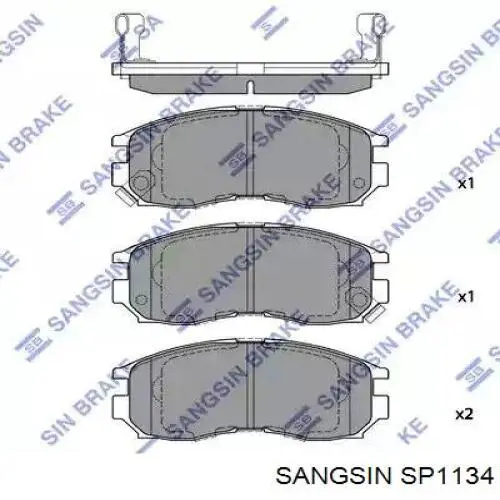 Klocki hamulcowe przednie tarczowe Sangsin SP1134 cena, od 21,78 USD