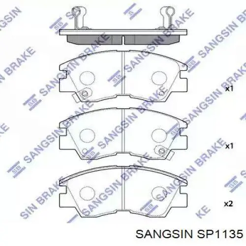 SP1135 Sangsin Klocki hamulcowe przednie tarczowe