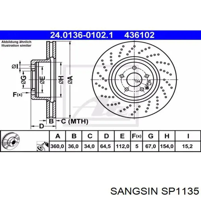 Klocki hamulcowe przednie tarczowe Sangsin SP1135 cena, od 22,13 USD