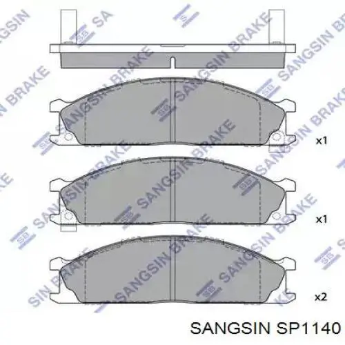 SP1140 Sangsin Klocki hamulcowe przednie tarczowe