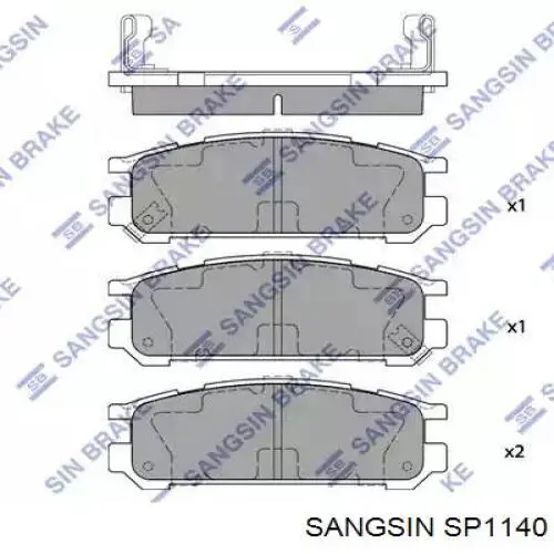 Do koszyka SP1140 Sangsin Klocki hamulcowe przednie tarczowe