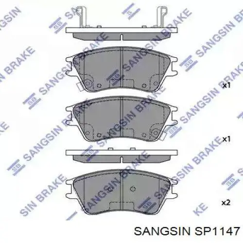 SP1147 Sangsin Klocki hamulcowe przednie tarczowe