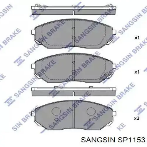 SP1153 Sangsin Klocki hamulcowe przednie tarczowe