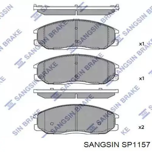 SP1157 Sangsin Klocki hamulcowe przednie tarczowe