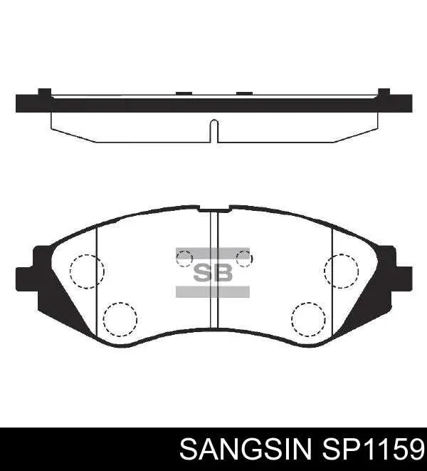 SP1159 Sangsin Klocki hamulcowe przednie tarczowe