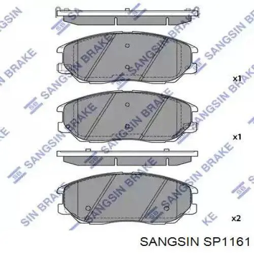 SP1161 Sangsin Klocki hamulcowe przednie tarczowe
