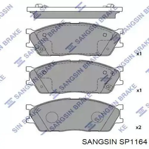 SP1164 Sangsin Klocki hamulcowe przednie tarczowe