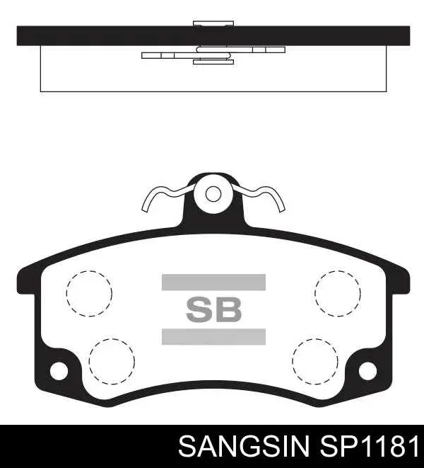 SP1181 Sangsin Klocki hamulcowe przednie tarczowe